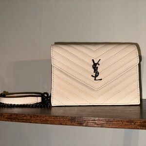 Yves Saint Laurent Beige Quilted Crossbody Bag